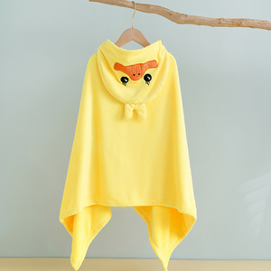 Terciopelo Ecológico Dibujos animados Cuadrado Bebé Baño Poncho Toalla con capucha Hotel Uso 100*160cm - Product Image 5
