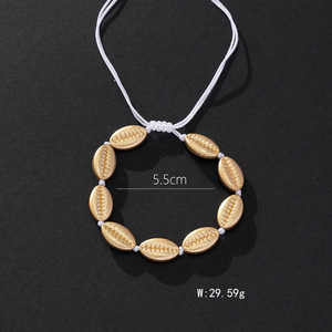 European American Alloy Shell Hand Woven <b>Adjustable</b> <b>Bracelet</b> Bohemian Style For Women - Product Image 2