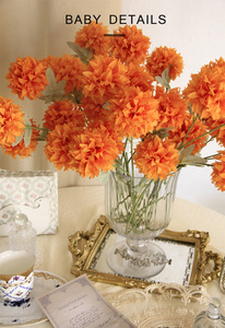 Bouquet di Fiori Artificiali Vintage a 3 Teste con Crisantemi in Seta e Tarassici per Matrimoni, San Valentino, Lauree e Decorazioni per la Casa - Product Image 6