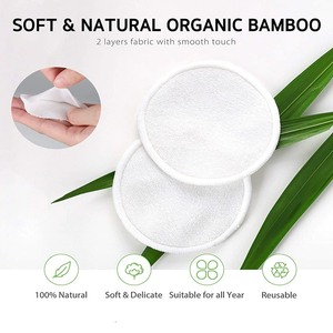 Vente en gros de lingettes démaquillantes en bambou réutilisables, tampons nettoyants pour le <span class=keywords><strong>visage</strong></span> en fibre de velours, serviette nettoyante pour le <span class=keywords><strong>visage</strong></span> - Product Image 6