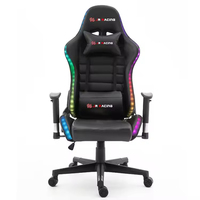 Chaise de jeu ergonomique pivotante en cuir PU personnalisée avec accoudoirs, design moderne, base à cinq étoiles