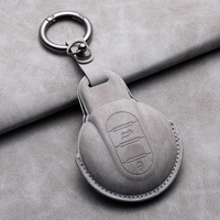 Étui à clés en cuir pleine couverture en stock, idéal pour BMW Mini Cooper S/F54-F60/R55-R60, porte-clés de haute qualité