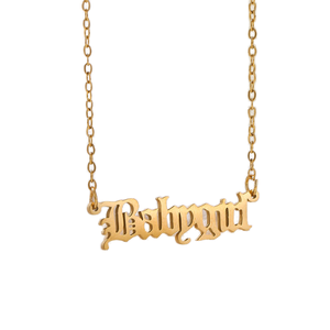 Vendite calde simpatiche collana pendente con catena a maglie iniziale con placcatura in oro nome di <span class=keywords><strong>ragazze</strong></span> in stile religioso gioielli in acciaio inossidabile per feste - Product Image 1