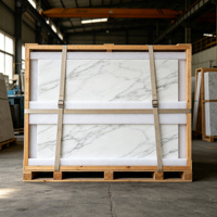 Dalle italienne polie en pierre frittée de marbre blanc de Carrare 6 mm, 1200x2700 mm