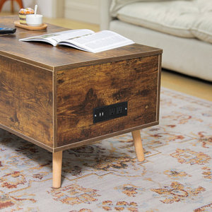 Table basse en bois Smart lift top avec 2 ports de charge USB pour salon toom - Product Image 3