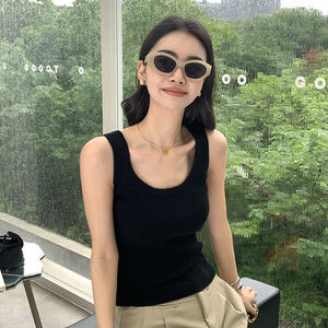 <span class=keywords><strong>Gilet</strong></span> en cachemire à col en U de couleur unie pour femmes de vente chaude - Product Image 3