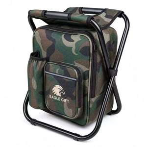 <b>Portable</b> Comfortable Folding Camping <b>Stool</b> With Insulated Cooler Bag Backpack Design For Fishing Beach Outdoor Activities - Product Image 4