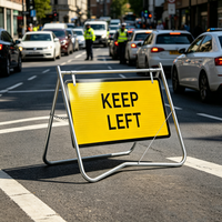 Panneau de signalisation routière temporaire en acier portable pour le contrôle du trafic, fabriqué en Australie, avec support pivotant et cadre métallique