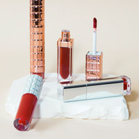 Vente en gros en vrac de pigment doré végan personnalisé votre logo rouge à lèvres liquide marque privée brillant à lèvres maquillage personnalisé