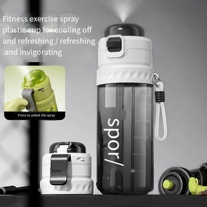Nuova Elegante Bottiglia d'<span class=keywords><strong>Acqua</strong></span> Sportiva MM da 750ml, Grande Capacità, Trasparente, in Tritan, con Isolamento Termico, Scala Graduata e Funzione <span class=keywords><strong>Spray</strong></span> Nebulizzante, Portatile - Product Image 2