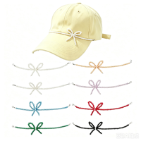 Casquette Trucker avec Nœud Perlé Amovible, Accessoire Unisexe Adulte, Chaîne Décorative, Décoration de Chapeau Coquette, Cadeau, Nylon, Courant