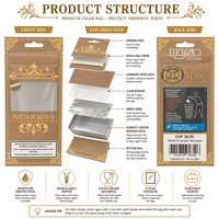Sacs d'emballage en plastique refermables à fermeture éclair personnalisés pour tabac à fumer, cigares, feuilles de Grabba Fronto, anti-odeur, NS
