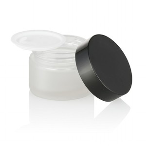 Pot en verre dépoli avec couvercle noir, 30g, 5g, 10g, 15g, 20g, 30g, 50g, 100g, 200g - Product Image 2