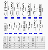 Émerillon pliable en cuivre avec mousqueton de sécurité pour la pêche en eau salée, accessoires de pêche