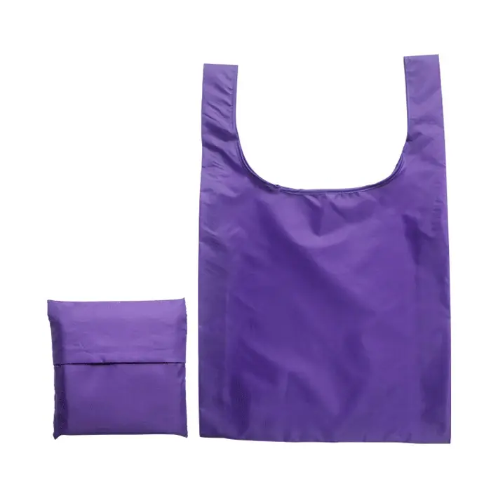การออกแบบกระเป๋าที่กำหนดเองการพิมพ์ระเหิดโพลีเอสเตอร์ถุงช้อปปิ้งที่มีโลโก้พับถุง Eco
