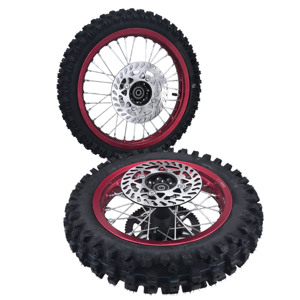 <span class=keywords><strong>Roue</strong></span> avant 1.60-<span class=keywords><strong>14</strong></span> avec pneu 60/100-<span class=keywords><strong>14</strong></span> et jantes arrière 1.85-12 pouces avec pneu tout-terrain 80/100-12 moyeu en aluminium noir - Product Image 2