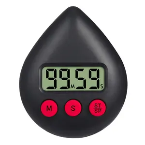 Spedizione gratuita cucina doccia studio LCD contatore Display sveglia a forma di goccia d'acqua conto alla rovescia elettronico Timer da cucina