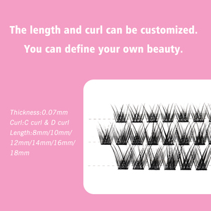 SP Lông Mi Mềm Mại Tự Nhiên Matte Tự Làm Phân Khúc Lash Cluste Kit Nhãn Hiệu Riêng Cá Nhân Tự Nhiên Tự Làm Cụm Khối Lượng Lông Mi Mở Rộng - Product Image 5