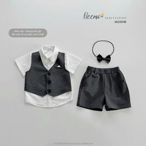 High Quality Boys <b>Clothing</b> Set School Kids Wedding Formal Dress Blazer Pants Bow Tie 3Pcs Suit Children Birthday Boy Outfits - Product Image 2