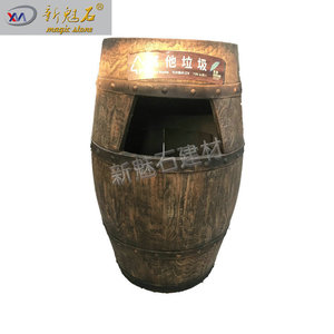 ถังขยะลายไม้ปูนซีเมนต์ GRC รุ่น New Magic Stone สำหรับใช้งานกลางแจ้ง เหมาะสำหรับสวนสาธารณะและสถานที่ท่องเที่ยว - Product Image 5