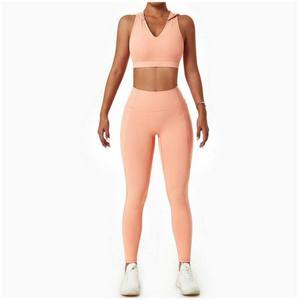 Frauen Seamless Fitness 2 Stück Sets mit Kapuze Workout Plus Size High Waist Legging Gym Sport Yoga BH - Product Image 3