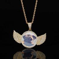 Collier avec pendentif personnalisé en forme de cadre photo en CZ, style hip-hop, glacé, à faire soi-même, pour femmes et hommes, bijoux de rappeur