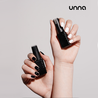 Vernis Gel Semi-Permanent Noir et Blanc Classique Qualité Salon UNNA pour Nail Art Longue Durée Fournitures en Gros Usine