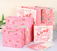 Groothandel Mini Lover Gift Verpakkings Tassen Voor Kleding Winkelen Aangepaste Logo Eco-vriendelijke Roze Valentijnsdag Cadeautassen Met Handvat