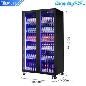 Double Door Beer Cooler Freezer Refrigeração Equipamentos para Armazenagem Supermercado Suprimentos Exibição Geladeira Necessidades - Product Image 2