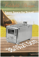 Poêle à bois portable en acier inoxydable, léger, pour pique-nique en plein air et chauffage BBQ