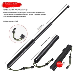 Bâton de sécurité extensible robuste à trois sections avec pointe en acier allié pour la patrouille - Product Image 4