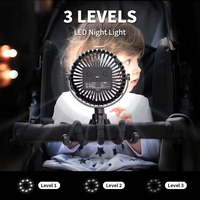 Mini ventilateur pliable USB portable pour poussette, en plastique, à piles, 3 vitesses, rechargeable, pour siège auto, berceau, accessoires de poussette