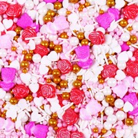 Fournisseur direct d'usine, sachet de 500 g de pépites de sucre comestibles, décorations en forme de cœur pour la Saint-Valentin, gâteaux