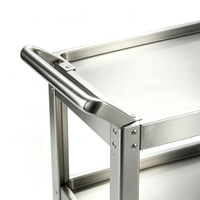 Chariot utilitaire à 3 niveaux en acier inoxydable, chariot de service roulant robuste, chariot de rangement multi-usages pour cuisine, atelier, hôtel
