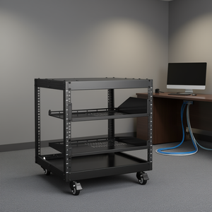 Rack de servidor de marco abierto de 9U y 4 postes, ajustable de 23'' a 40'' para equipos de oficina - Product Image 2