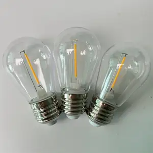 E26/E27 S14 lampadina a LED guscio di plastica infrangibile lampadina bianca calda lampadina di ricambio per luci stringa