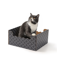 Lit-grattoir pour chat en carton 2 en 1, amovible et modulaire, mobilier de salon pour chats d'intérieur