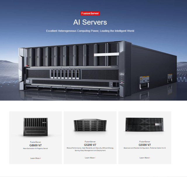 XFusion FusionServer AI Server V5 V6 V7 G5500 G530 G560 G5200 G8600 Multi-GPU Rack for LLM Training