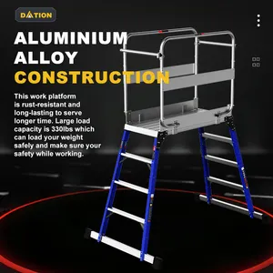 Best Seller Aluminum Ladder Work Platform With Guardrail Step Ladder Safety Portable Folding Ladder Aluminum Alloy Stand Stool