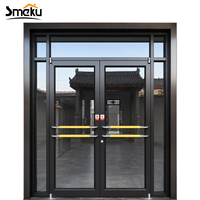 Puerta Comercial Moderna y Elegante de Aluminio Estilo KFC, de Doble Hoja, Resistente, para Restaurantes de Comida Rápida y Espacios de Comedor