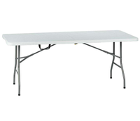 Vente en gros Table de pique-nique rectangulaire pliante légère, durable, portable et étanche en plastique, salle à manger en plein air, chambre d'école