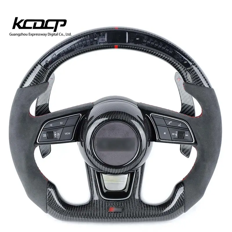 Custom Alcantara carbon fiber steering wheel Fit For Adui RS3 RS4 RS5 RS6 RS7 S3 S4 S5 S6 A3 A4 A5 Q5 Q7 A6 A7LED steering wheel