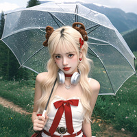 Parapluie transparent à bulles pour mariages, parapluie transparent pour adultes en vrac, parapluie à bulles résistant au vent, parapluie à bulles de pluie