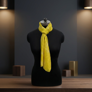 Viraak Exports Women's <b>Long</b> <b>Silk</b> <b>Scarf</b> Yellow Dot Pattern Summer Digital Printing Fashion Accessory Decoration - Product Image 3