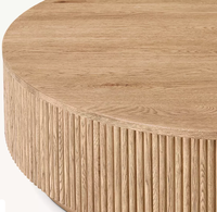 Table basse circulaire RH en chêne américain contemporain, de haute qualité, mobile et faite à la main, pour salon, villa, hôtel, mobilier