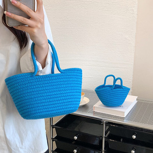 Nuove <span class=keywords><strong>Borse</strong></span> <span class=keywords><strong>a</strong></span> Spalla <span class=keywords><strong>in</strong></span> Paglia per Donne, <span class=keywords><strong>Borse</strong></span> da Spiaggia <span class=keywords><strong>Fatte</strong></span> <span class=keywords><strong>a</strong></span> <span class=keywords><strong>Mano</strong></span> <span class=keywords><strong>in</strong></span> <span class=keywords><strong>Corda</strong></span> di Cotone, <span class=keywords><strong>Borse</strong></span> Intrecciate <span class=keywords><strong>in</strong></span> Rafia e Rattan, <span class=keywords><strong>Borse</strong></span> per Vacanze e Shopping - Product Image 3