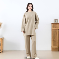 Ensemble deux pièces pour femmes, style décontracté, polyester, confortable, pantalon et haut modestes pour femmes musulmanes
