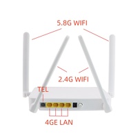 Fiber Optik ONT 4GE+WiFi 2.4G&5.8G 2 Frekanslı, Hw OLT XP6485 XPON ONU ile Uyumlu, UPC APC FTTH&Ağ GPON EPON ONU ONT için