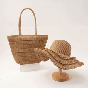 2025 New Design Girl Woman Paper <b>Straw</b> <b>Hats</b> and Beach Bag Set Ladies Summer <b>Straw</b> Bags and <b>Hats</b> Tassels - Product Image 4