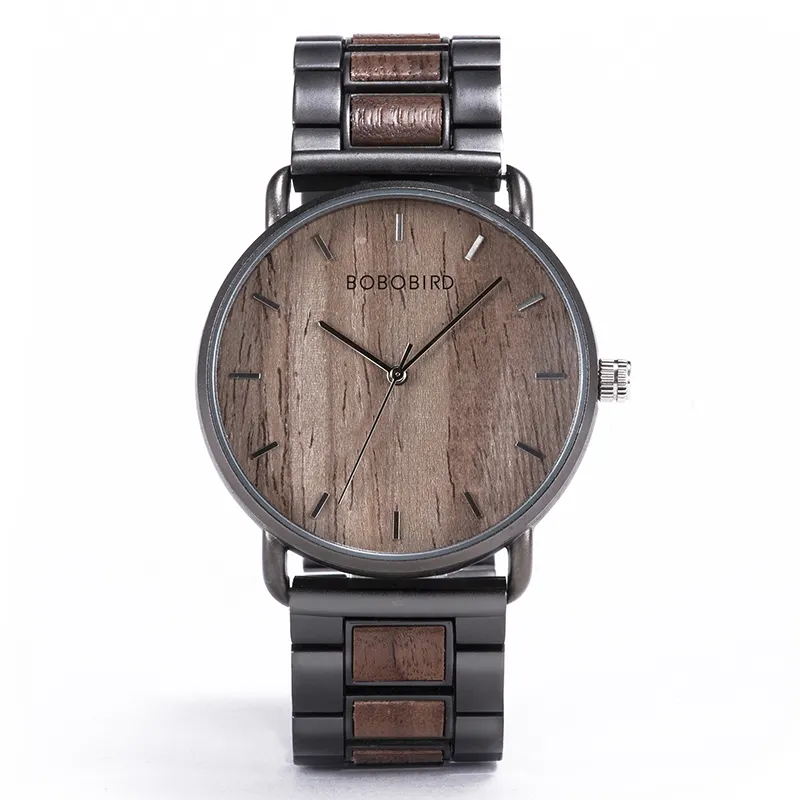 BOBO BIRD Wholesale Handcrafted Wood Original Watches With Band Custom Logo Digital Bamboo Wood Watch